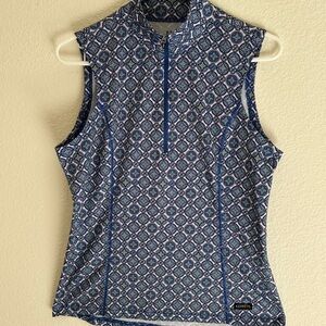 Kerrits Women's Blue Patterned Sleeveless Tank